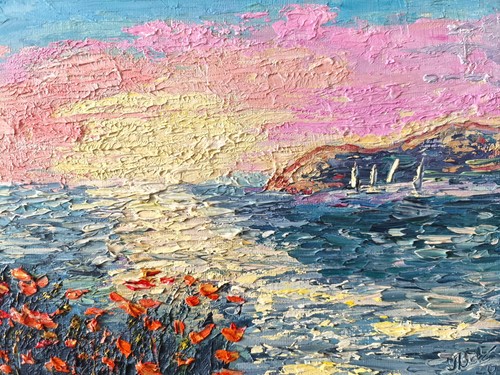 Paesaggio marino dipinto olio