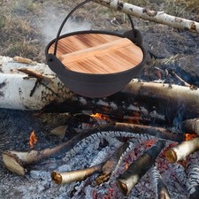  Pentola in Ghisa Set Pentole Campeggio Di Cottura Con Coperchio Da