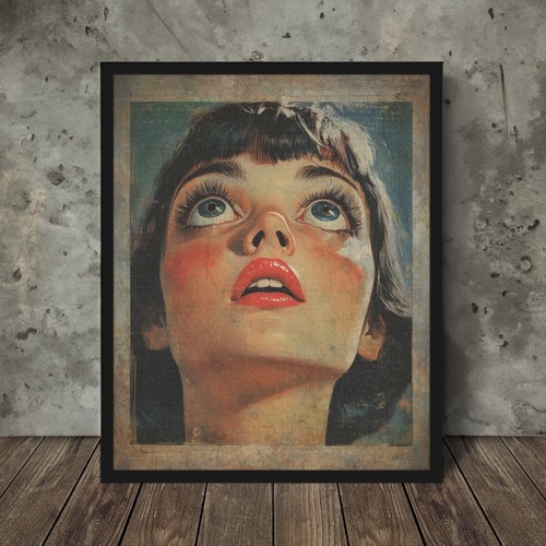 Retro girl wonder wall art - retro,