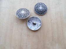 3 BOTTONI PER GIACCA VESTITI VARI IN METALLO -come nuovi -