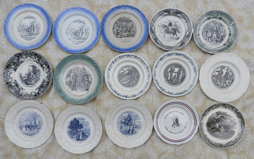 Lot x15 assiettes - , parlantes
