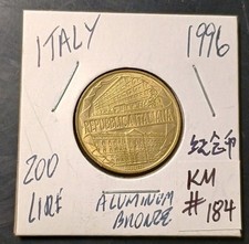 1996 Italy 200 lire coin  (
