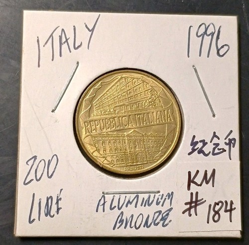 1996 italy 200 lire coin - lire,