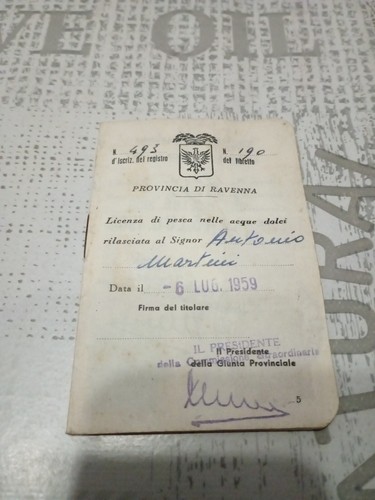 233n tessera licenza pesca - di,