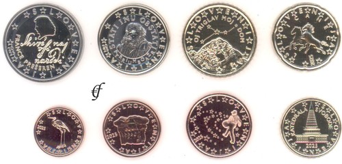 Slovenia tutte monete 1 - le, 8