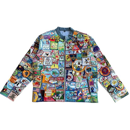 Giacca bomber denim patch - denim,