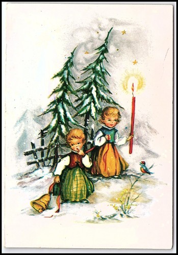Cartolina natalizia vintage - cartolina,
