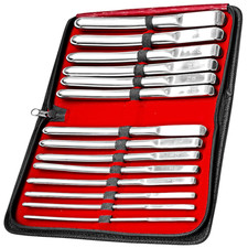 Deluxe Flat Ended Sound Kit, 14 Pezzi Set Suono Uretrale Maschio Acciaio Chirurgico