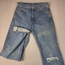 Jeans Vintage Levis 502 Uomo 28x32 Big E Selvedge Denim Giappone Anni 90 Etichetta 32x34