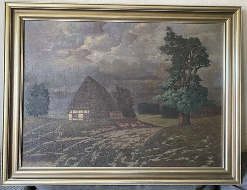 Dipinto olio paesaggio - a,