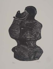 Henry MOORE : Mother and Child, Lithographie originale signée