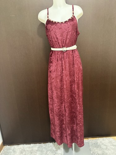 Vestito lungo donna bordeaux