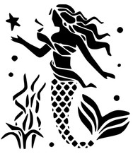 Modello stencil fata sirena