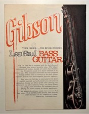 Pubblicita Brochure - Gibson Les Paul Bass Guitar - 1969 ca.