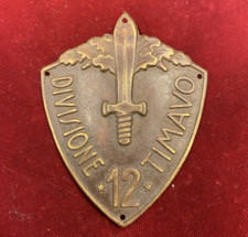 3415 - Regno d'Italia - Scudetto da truppa 12^ Divisione Timavo (senza vernice)