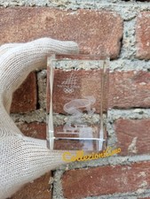 Fermacarte Vetro Inciso laser 3D OLIMPIADI INVERNALI TORINO 2006 cristallo