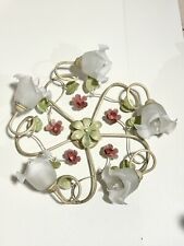 Lampadario In Ferro e Vetro 5 Luci Completo Di Lampade Led Philips 3w 2700k