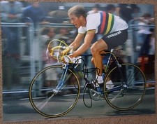 greg lemond speeding through the tour de france race foto firmata 11x8