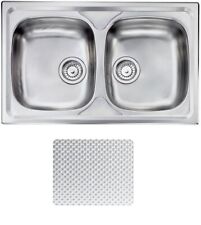 Lavello Cucina 2 vasche Inox Antigraffio 79 x 50 CM SIROS 010492.X1.01.2016
