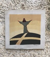 Quadro vintage -Immagine Sacra- dipinto ad acrilico su tela