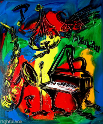 Quadro olio originale - , jazz