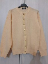 VINTAGE MAGLIONE CARDIGAN DONNA 100% LANA VERGINE ITALY SIZE M