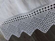 Puro lino tenda a pacchetto bordo uncinetto fatto a mano come nuova perfetta