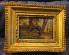 XIX secolo Macchiaioli Olio su tavoletta  Accampamento  Militari? No Fattori