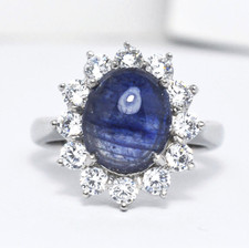 BELLISSIMO L'ANELLO IN ARGENTO 925 CON ZAFFIRO NATURALE 5,10 CT