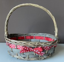 CESTO IN VIMINI CON MANICO PER CONFEZIONI REGALO NATALE OVALE 34x26 cm CIRCA