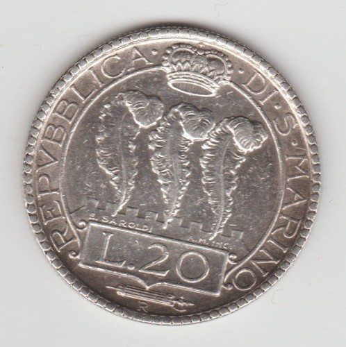 San marino lire argento - san, 20