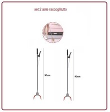 2 pinza asta prenditutto raccogli rifiuti foglie carte oggetti per anziani pinze