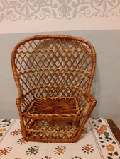 Poltrona vimini per bambola vintage