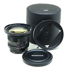 Konica Hexanon AR 21mm f/4 - Cappuccio e custodia - Ottime condizioni vintage