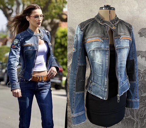 Giacca biker denim - , vintage