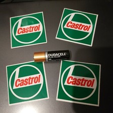 Lotto x4 Adesivi Castrol Sticker dell'epoca 5,5cm x 5,5cm