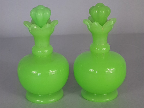 Paire flacons parfum - , opaline