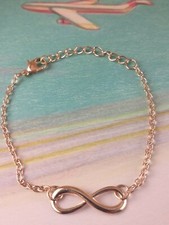 Bracciale Braccialetto a Maglia Donna Uomo Simbolo Infinito Colore Oro Nichel