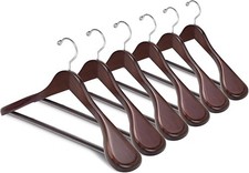 Grucce 10 Pz Legno Massello 44,5cm Spalla Larga Abiti Barra Antiscivolo Vintage