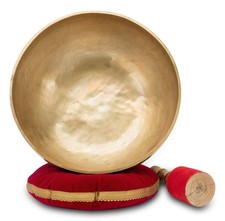 Campana Tibetana 7 Metalli Grande Bronze Bowl 39cm 5800g Set Battacchio Cuscino