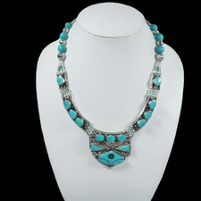 Collana boho verde tibetano - boho,