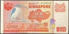 10 DOLLARS SINGAPURA SINGAPORE