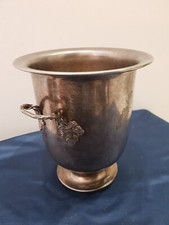 Cestello Per Ghiaccio Portabottiglia In Ottone Argentato Silverplate Con Punzoni