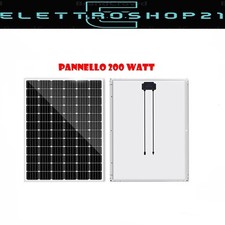 Pannello Solare Monocristallino Fotovoltaico 200W casa camper baita batteria 12v