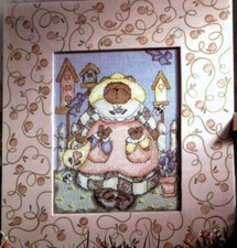 SCHEMA PUNTO CROCE RICAMO NASCITA MAMMA ORSA TEDDY BEARS CROSS STITCH 