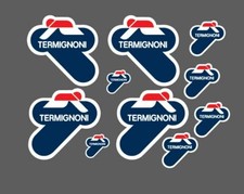 10 AdesivI Stickers TERMIGNONI resistente al calore varie misure blu e bianco 