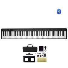 Pianoforte Digitale 88 Tasti Pianoforte Elettrico Pieghevole Tastiera Bluetooth MIDI con Supporto
