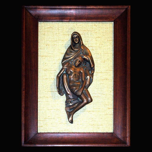 Quadro con scultura bronzo - quadro,