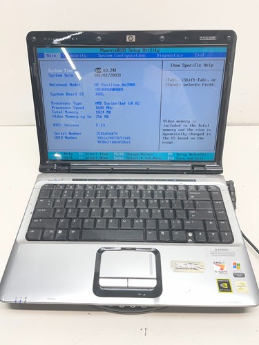 Pavilion dv2000 amd turion - hp,