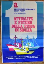 MANIFESTO ORIGINALE CONFERENZA REGIONALE DELLA PESCA MAZARA DEL VALLO 1987